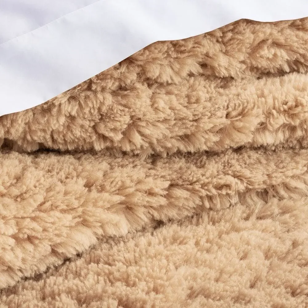 Pottery Barn Cloud Fur Duvet Cover Brown Latte Twin / Twin XL Bedding SOFT NWT